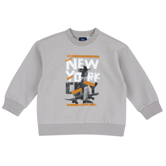 Boys Grey Graphic Printed Sweatshirt