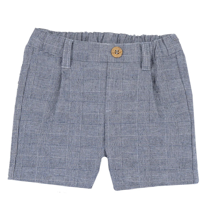 Boys Light Blue Embroidered Shirt with Shorts