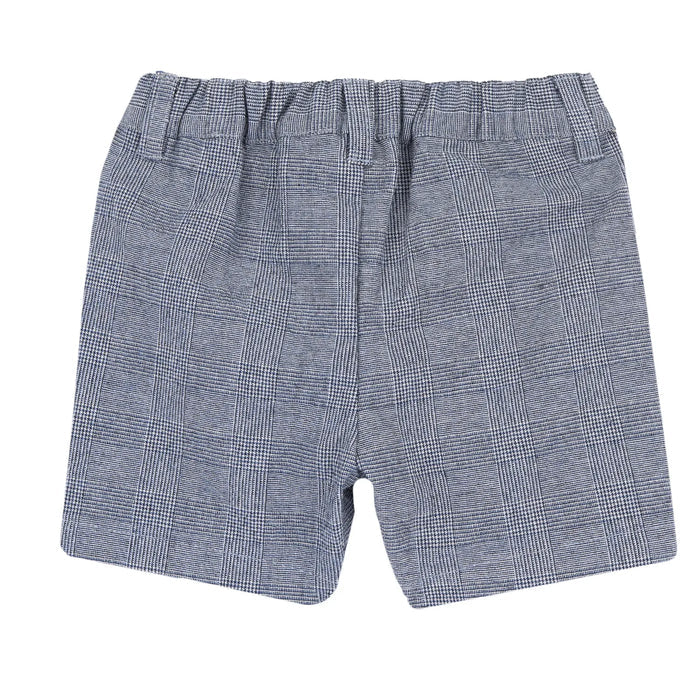 Boys Light Blue Embroidered Shirt with Shorts