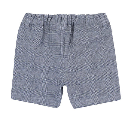 Boys Light Blue Embroidered Shirt with Shorts