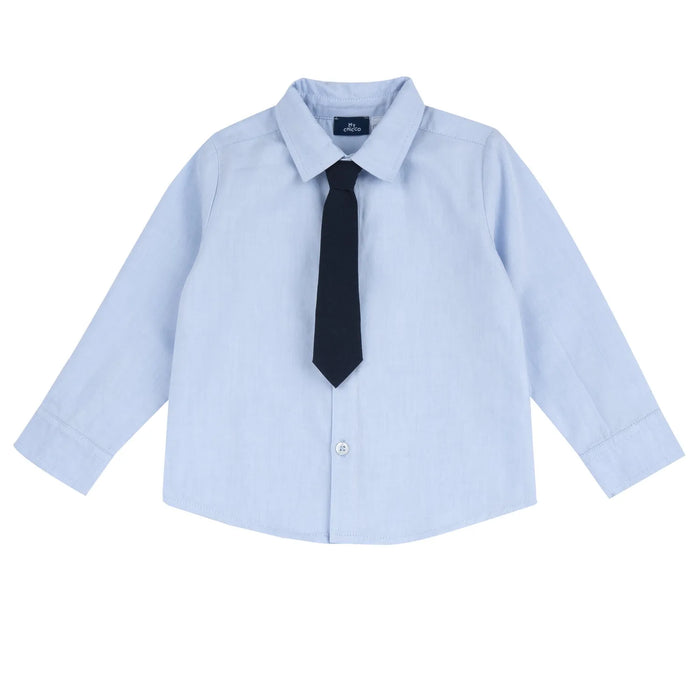 Boys Light Blue Solid Cotton Shirt