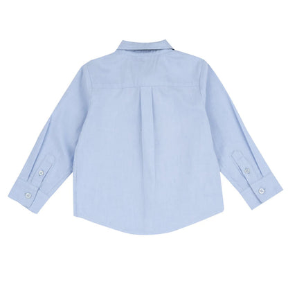 Boys Light Blue Solid Cotton Shirt