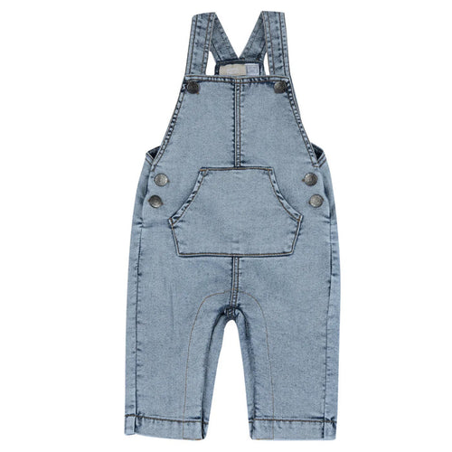 Boys Light Blue Solid Long Dungaree