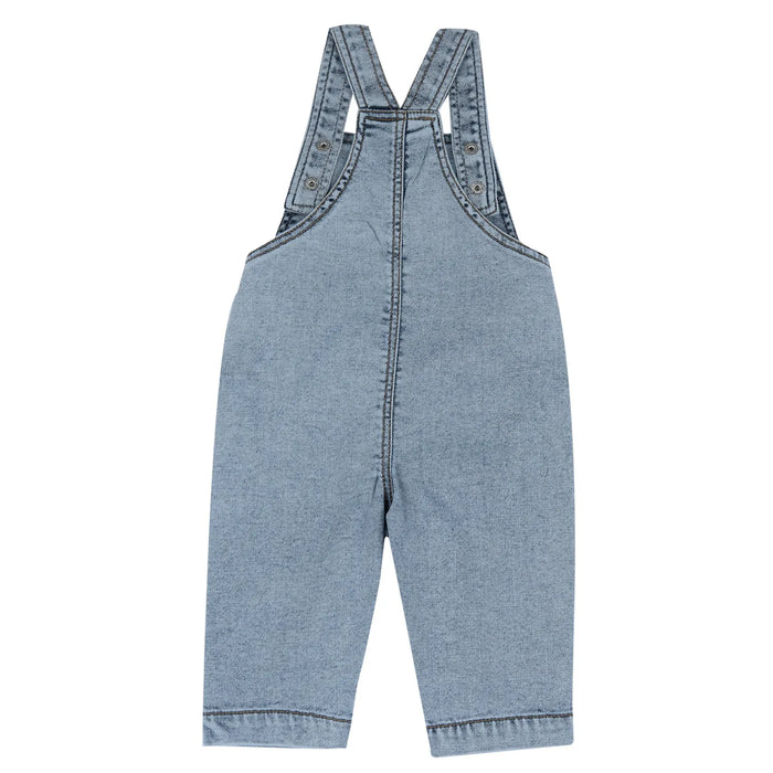 Boys Light Blue Solid Long Dungaree