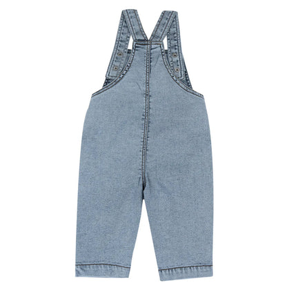 Boys Light Blue Solid Long Dungaree