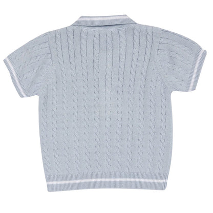 Boys Light Blue Solid Polo T-shirt