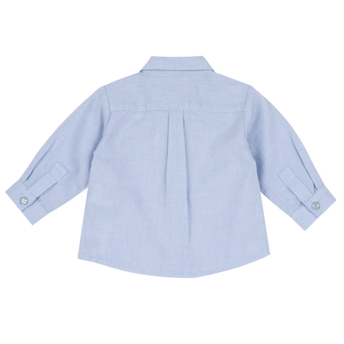 Boys Light Blue Solid Shirt with Tie