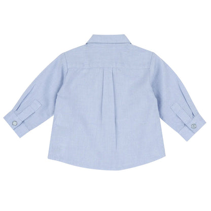 Boys Light Blue Solid Shirt with Tie