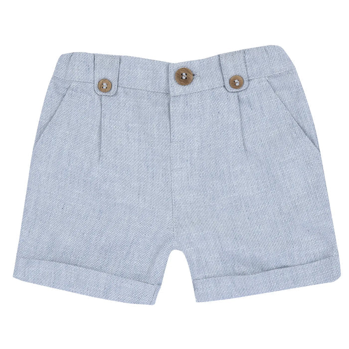 Boys Light Blue Solid Shorts