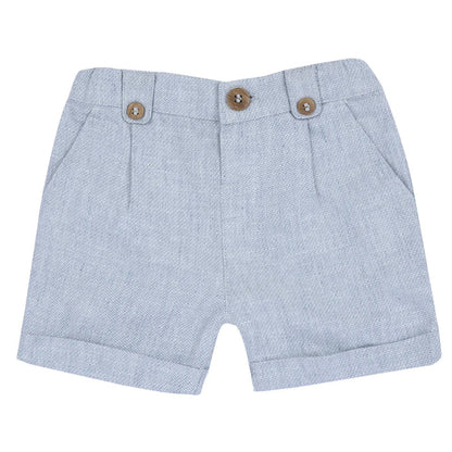 Boys Light Blue Solid Shorts