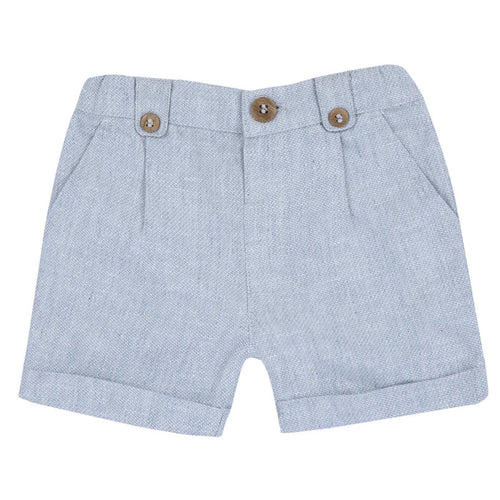 Boys Light Blue Solid Shorts