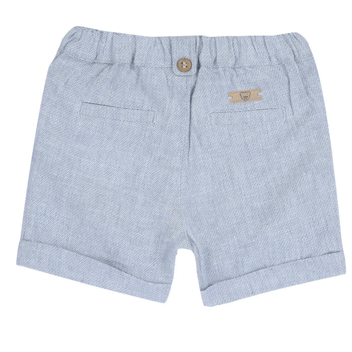Boys Light Blue Solid Shorts