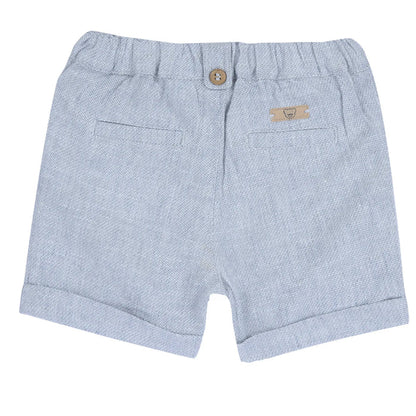Boys Light Blue Solid Shorts