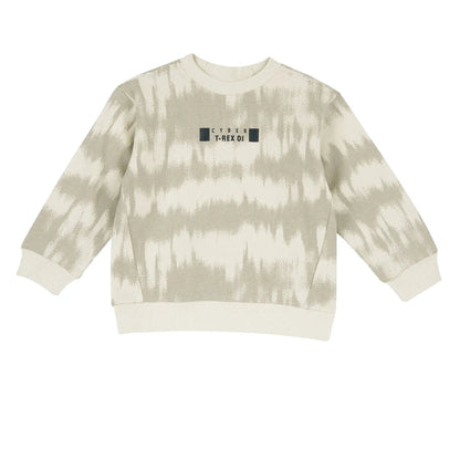 Boys Light Natural Printed Fleece Sweatshirt