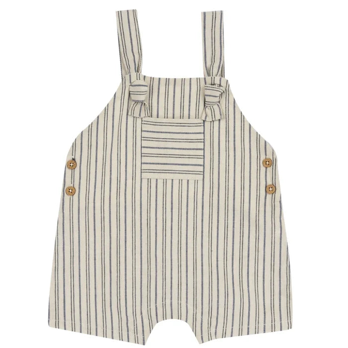 Boys Light Natural Striped Short Dungaree
