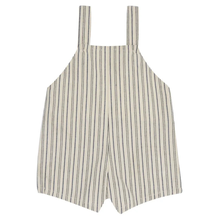 Boys Light Natural Striped Short Dungaree