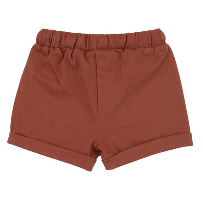 Boys Light Red Printed T-Shirt with Shorts