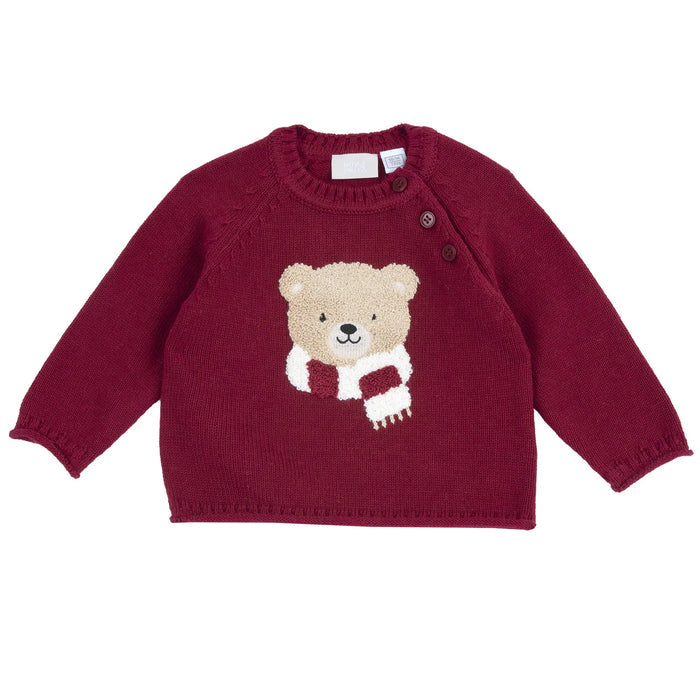 Boys Maroon Embellished Pullover
