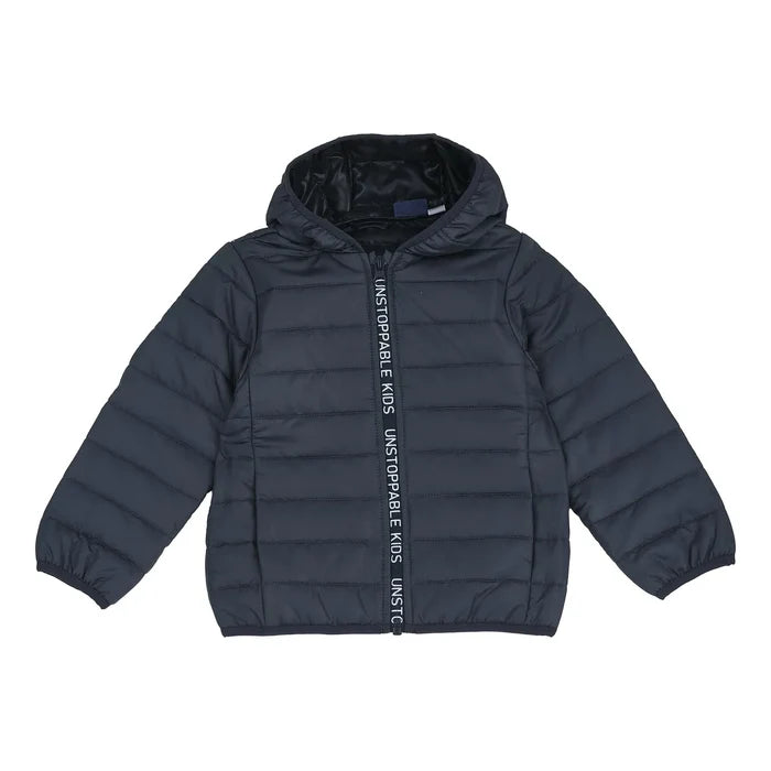Boys Medium Blue Solid Polyester Jacket