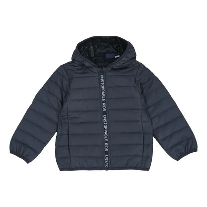 Boys Medium Blue Solid Polyester Jacket