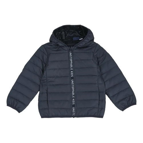 Boys Medium Blue Solid Polyester Jacket