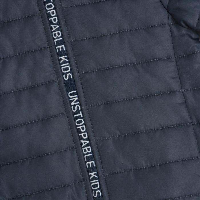Boys Medium Blue Solid Polyester Jacket