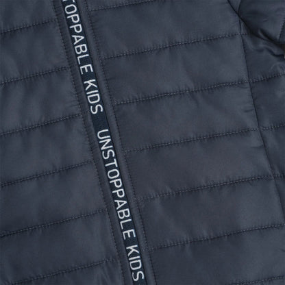 Boys Medium Blue Solid Polyester Jacket