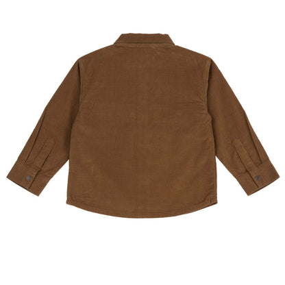Boys Medium Brown Solid Long Sleeve Shirt