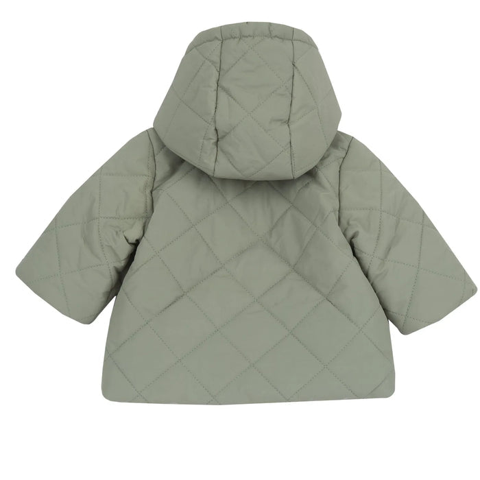 Boys Medium Green Self Design Jacket