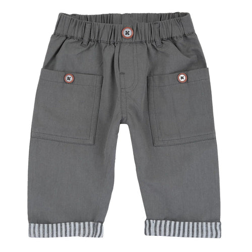 Boys Medium Grey Solid Trouser