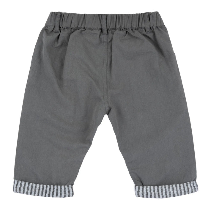Boys Medium Grey Solid Trouser