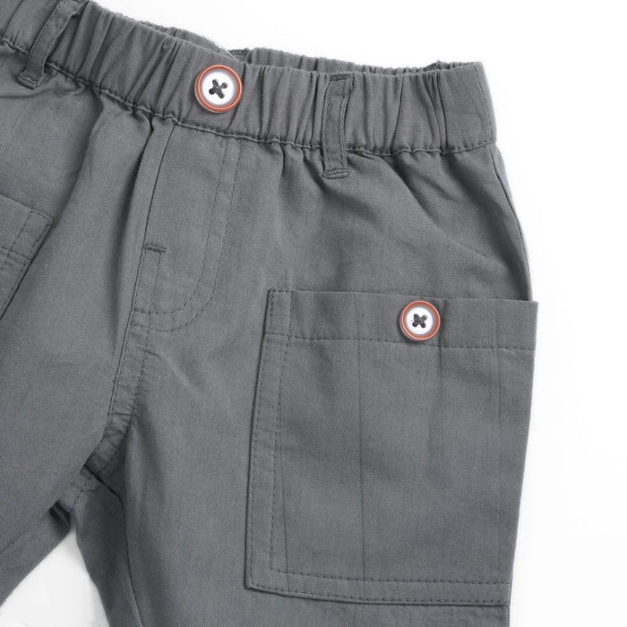Boys Medium Grey Solid Trouser