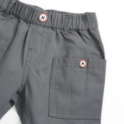 Boys Medium Grey Solid Trouser
