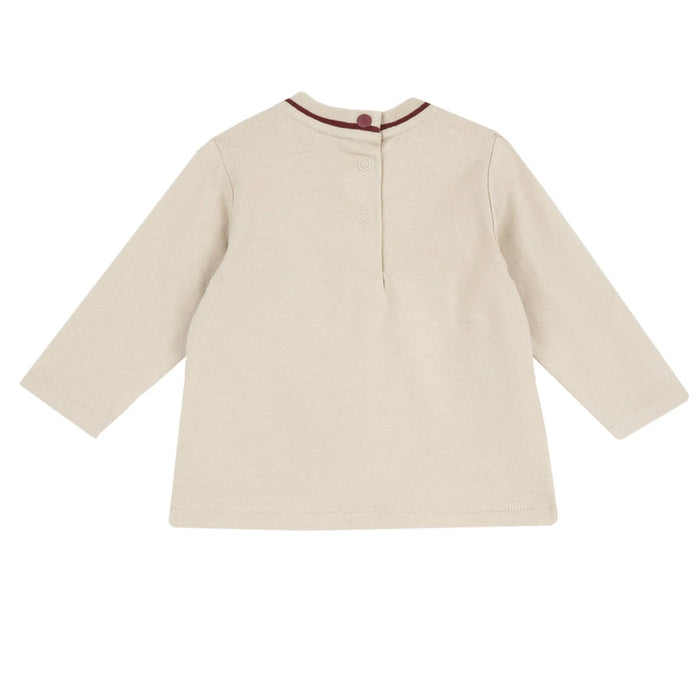 Boys Medium Natural Printed Long Sleeve T-shirt