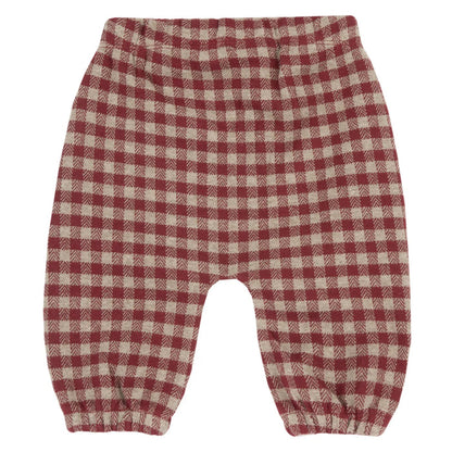 Boys Medium Red Checked Joggers