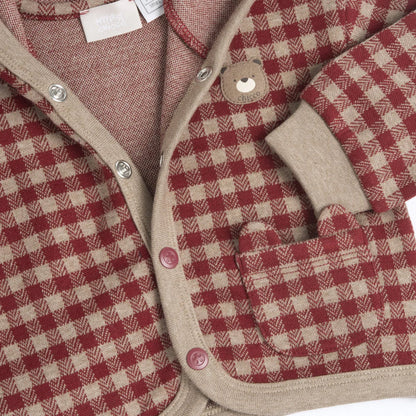 Boys Medium Red Checked Sweatshirt
