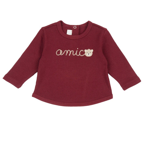 Boys Medium Red Printed Long Sleeve T-shirt
