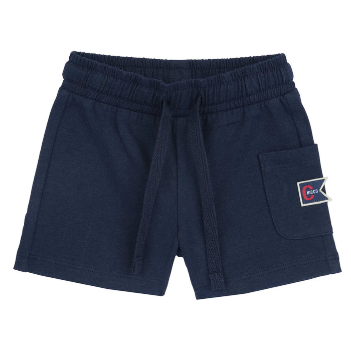 Boys Navy Blue Solid Elasticated Shorts