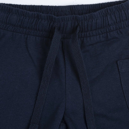 Boys Navy Blue Solid Elasticated Shorts