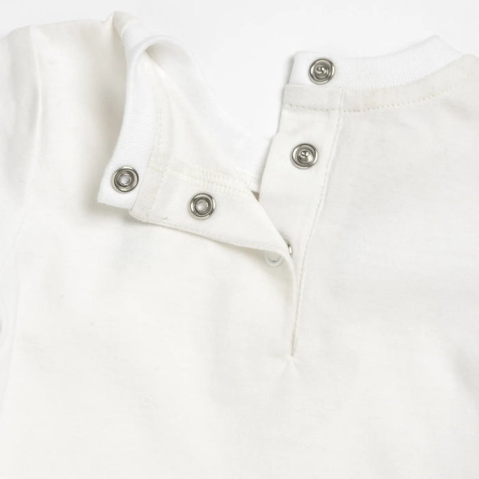 Boys White and Blue Applique T-Shirt with Shorts