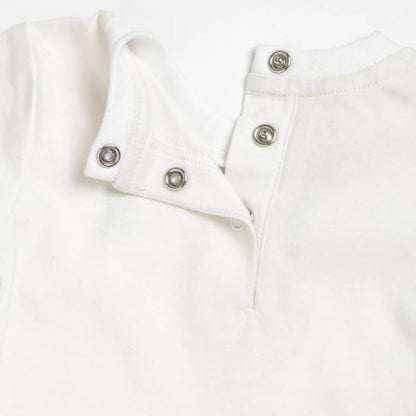 Boys White and Blue Applique T-Shirt with Shorts
