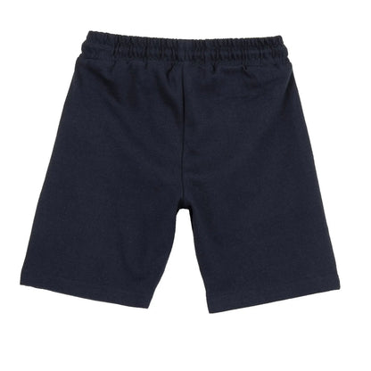 Boys White and Blue Graphic Printed T-Shirt with Shorts