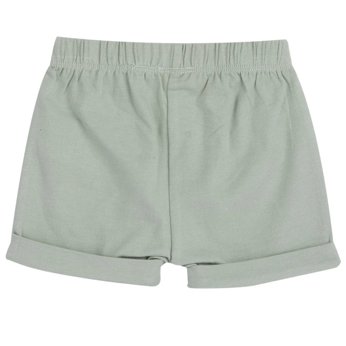 Boys White and Green Striped T-Shirt with Shorts