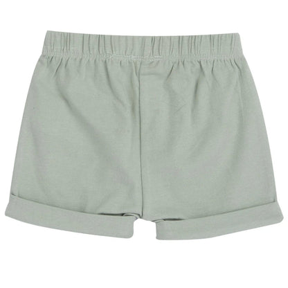 Boys White and Green Striped T-Shirt with Shorts