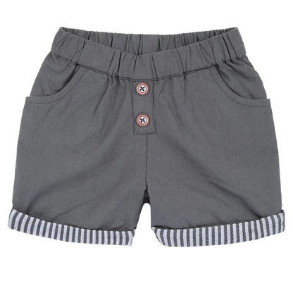 Boys White and Grey Embroidered T-Shirt with Shorts