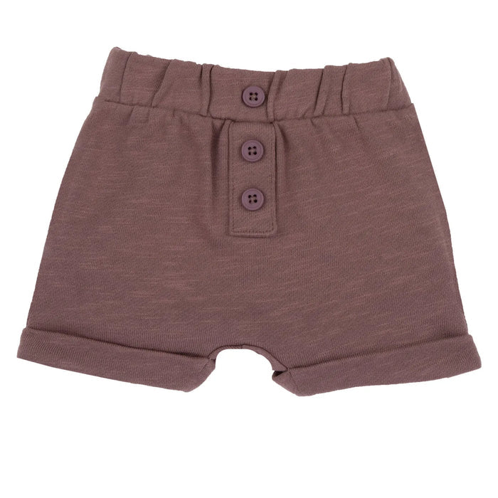 Boys White and Light Brown Printed T-Shirt with Shorts