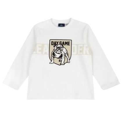Boys White & Black Graphic Printed Long Sleeve T-shirt