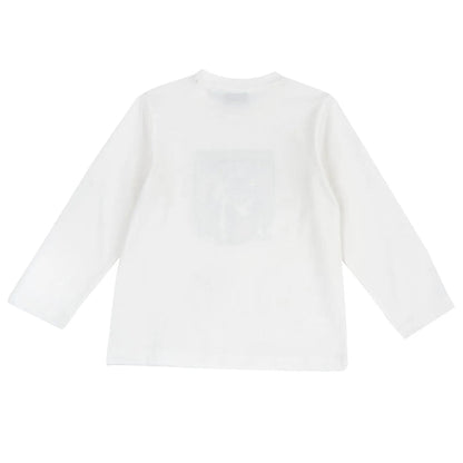 Boys White & Black Graphic Printed Long Sleeve T-shirt
