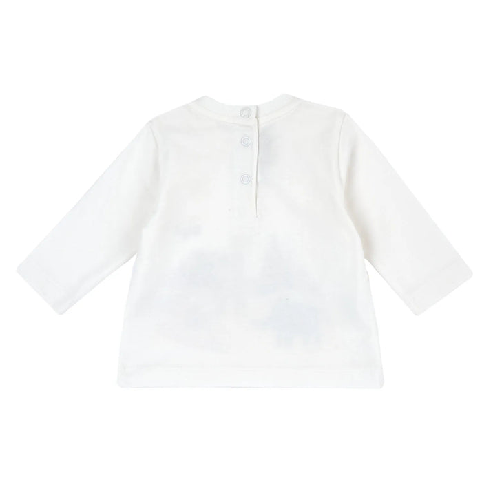 Boys White & Blue Animal Printed Long Sleeve T-shirt