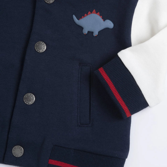 Boys White & Blue Colorblocked Sweatshirt
